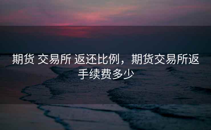期货 交易所 返还比例，期货交易所返手续费多少
