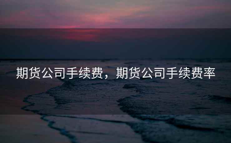 期货公司手续费，期货公司手续费率