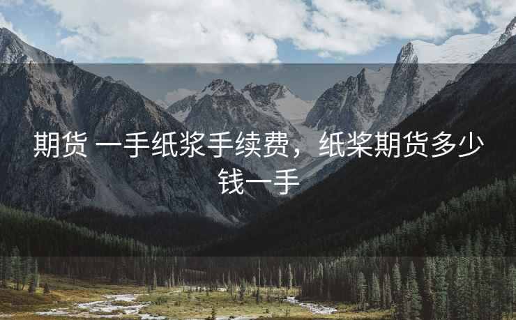 期货 一手纸浆手续费，纸桨期货多少钱一手